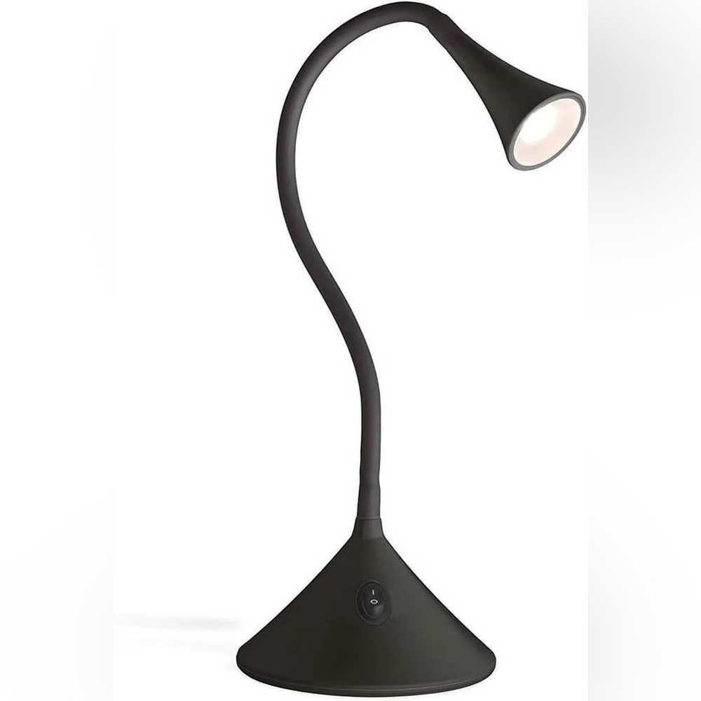 Sunbeam Black Flexible LED Desk Lamp with Silicone Neck